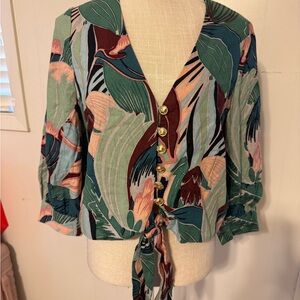 Joie Multicolor Tropical Button-Down Blouse